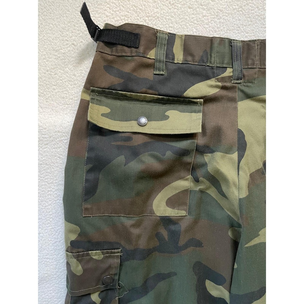 Vintage 90s Northwest Territory Mens Large Cargo Pants Woodland Camo Adj Waist - Picture 16 of 16